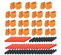 Senven 15Pares XT60 Conectores, XT-60 Macho Hembra Conectores de Bala enchufes de energía con termorretracción, para RC XT60 Lipo batería de Juguete, Alta Corriente Conector(90 Piezas).