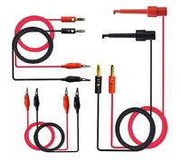 Senven 3 sets - cables de prueba de conector banana de 4 mm, Pinza de gancho de prueba, línea de prueba de clip de cocodrilo de doble cabezal, kit de línea de prueba de multímetro.