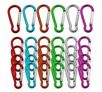 Senven 30 hebillas de aluminio de 5 cm, mini llavero, gancho de resorte y gancho (¡ no para escalada en roca!)