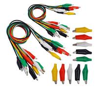 Senven Alligator Clip Wire Test Leads Set con Pinzas Cocodrilo Cable Puente Doble Final - 52 cm (20 cables prueba, 10 pinzas cocodrilo) - 5 colores.