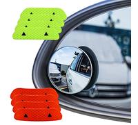 Senven® Espejo De Punto Ciego (4 Paquetes) y Adhesivo Reflectante (8 Paquetes) - Rimless HD Cristal Gran Angular, Girar Ajustable 360°, Universal, Convexo - 12 Paquetes