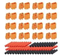 senvenelec (32 adaptadores XT60 macho y hembra, XT60, macho y hembra, conector de alta corriente para adaptador de batería Lipo RC, 64 tubos termorretráctiles).