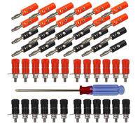 senvenelec 48 conectores banana de 4 mm, adaptadores de conector banana de 4 mm, pinzas de conector banana, conectores hembra (24 hombres y 24 mujeres)