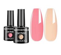 Senvenski Desnudo Rosado Esmaltes Semipermanentes, Luz Bebé Rosado Suave Pálido Esmaltes de gel de uñas Gift Set Manicura UV LED Art Varnish Kit (CS2-027)