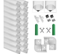 SENXINGYAN Perfil de Aluminio, 20 Pack 1M/3,3ft V Forma, Cubierta de Difusor Blanco Lechoso, Los Casquillos de Extremo y los Clips de Montaje del Metal, Canal de Aluminio para Tiras LED, 20M, Plata