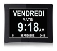 SENXINGYAN Reloj Digital de 8 Pulgadas con Calendario, con Fecha y Hora, Reloj no abreviado automático, 8 lenguas HD, Pantalla para Alzheimer a Personas Mayores y niños