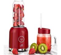 Senya - Batidora batidora con 2 botellas portátiles Rojo Juicy Delight 250 W, 6 cuchillas de acero inoxidable, SYCP-M025, sin BPA.