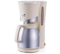 SENYA Cafetera Eléctrica Crema 1L - Cafetera Filtro con jarra Isotérmica, compacta y elegante, apagado automático, fácil de usar y limpiar