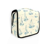 senya Kit de neceser de viaje para colgar, estuche de maquillaje para niños, organizador de cosméticos para hombres y mujeres, Líneas de velero más pequeñas, Talla única, Lindo