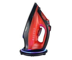 Senya - Plancha de vapor inalámbrico, flujo de vapor 35 g/min, 2400 W, suela de cerámica, alisado vertical, rojo simple Move V2
