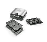 Senya Silver an Gaufrier - Sandwichera 2 en 1 Duo Waffles, juego de 2 placas intercambiables con revestimiento antiadherente, 800 W SYCK-WM003S