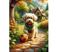 Senyanr 5D Diamond Painting Kits for Adults Animals Dogs, DIY Soccer Full Square Drill diamond Art kits adults, Crystal Rhinestone Embroidery Canvas painting for Home Decor 34x42in