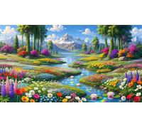 Senyanr 5D Diamond Painting Kits for Adults Beautiful Nature, DIY Flowers Full Round Drill diamond Art kits adults, Crystal Rhinestone Embroidery Canvas painting for Home Decor 42x50in