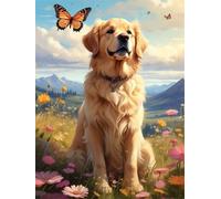 Senyanr 5D Diamond Painting Kits for Adults Dog Grassland, DIY Mountain Full Square Drill diamond Art kits adults, Crystal Rhinestone Embroidery Canvas painting for Home Decor 18x26in