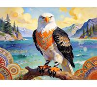 Senyanr 5D Diamond Painting Kits for Adults Eagle, DIY Lake Tree Full Square Drill diamond Art kits adults, Crystal Rhinestone Embroidery Canvas painting for Home Decor 34x42in