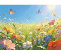 Senyanr 5D Diamond Painting Kits for Adults Grasslands, DIY Wildflowers Full Round Drill diamond Art kits adults, Crystal Rhinestone Embroidery Canvas painting for Home Decor 26x34in