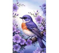 Senyanr 5D Diamond Painting Kits for Adults Purple Birds, DIY Flower Full Square Drill diamond Art kits adults, Crystal Rhinestone Embroidery Canvas painting for Home Decor 34x42in