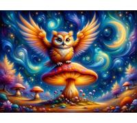Senyanr 5D Diamond Painting Kits for Adults Starry Night, DIY Owl Full Round Drill diamond Art kits adults, Crystal Rhinestone Embroidery Canvas painting for Home Decor 10x18in