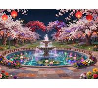 Senyanr 5D Diamond Painting Kits for Adults Summer, DIY Fountains Full Round Drill diamond Art kits adults, Crystal Rhinestone Embroidery Canvas painting for Home Decor 42x50in