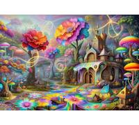 Senyanr Colorido País de Hadas Kits De Arte de Diamantes 5D para Adultos, 35x55cm Cabaña kits de pintura de diamantes Round, DIY Bordado de Cristal Punto de Cruz Manualidad para Decoración Regalos