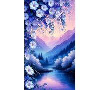 Senyanr Diamond Painting Adultos Grande Tamaño Arroyo de gloria de la mañana 30x70cm,DIY 5D Round Cuadros Pintura Diamante para Adultos,Bordado Punto de Cruz Arte Craft Home Salón Decor de Pared