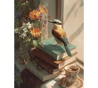 Senyanr Paint by Numbers Kits for Adults Frameless Coffee Birds,Painting by numbers On Canvas for Beginner,DIY Color Acrylic Paints Oil painting Art Crafts for Home Wall Decor Gift 30x40cm