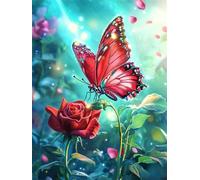 Senyanr Paint by Numbers Kits for Adults Frameless Vegetation Butterfly,Painting by numbers On Canvas for Beginner,DIY Color Acrylic Paints Oil painting Art Crafts for Home Wall Decor Gift 30x40cm