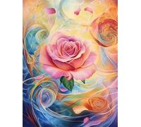 Senyanr Paint by Numbers Kits for Adults with Frame Pink Rose,Painting by numbers On Canvas for Beginner,DIY Color Acrylic Paints Oil painting Art Crafts for Home Wall Decor Gift 60x90cm