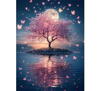 Senyanr Paint by Numbers Kits for Adults with Frame Tree Pond,Painting by numbers On Canvas for Beginner,DIY Color Acrylic Paints Oil painting Art Crafts for Home Wall Decor Gift 20x30cm