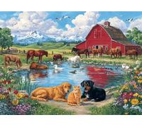 Senyanr Pintar por Numeros Adultos con marco 30x40cm,DIY Hermosa granja pintura por numeros para Principiantes,Kit de Pintura al óleo de Lienzo con Pinceles y Pigmento Acrílico para Decoración Hogar
