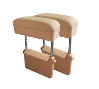 Senyoi Caja de reposabrazos para consola central automóvil, organizador, caja almacenamiento, universal para, cojín soporte para Para codos, altura ajustable(2pcs Beige)