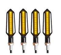 Senyoi Luces de motocicleta impermeables 2/4 para Uds. Intermitente intermitente de agua corriente para motocicleta 24 LED para giro para señales luz trasera freno/luz marcha DRL(4 amber)