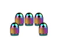 SENZEAL 5 Piezas Tapas de Válvula de Neumático Estilo Bala Tapones Rueda Coche de Aluminio Universal Tapones Valvula Coche para Coches Bicicletas Camiones Motocicletas Colorido