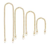 SenZee Cadena dorada para bolsa, paquete de 4 cadenas de bolso para correa de bolso, correas de hombro doradas, cadenas de repuesto para hacer bolsos, 120 cm, 100 cm, 60 cm, 40 cm