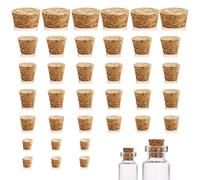 SenZee Tapones para Botellas, 36 Cónicos de Corcho de Madera, Repuesto Suave para Vino, Botellas y Tarros de Manualidades (6 Tamaños, Marrón)