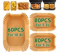 SenZjx 220 Piezas de Papel de Horno - Compatible con Ninja Foodi Flexdrawer AF500EU y AF500DE - Resistente al Calor y Antiadherente - Incluye 60 Unidades para 10.4 L