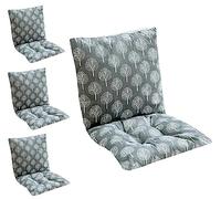 seokor Cojines para Sillas con Respaldo, 40x40/45x45/50x50cm Silla de Comedor Cojín，cojín de Respaldo con Cintas Cojínes de Asiento Exterior Interior para Oficina, hogar, jardín(A3,45x45cm4PCS)