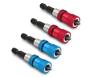 SeonFook 4 soportes magnéticos para brocas con puntas de destornillador Phillips PH2, puntas hexagonales de 1/4 pulgadas, soporte de tornillo de profundidad ajustable, 60 mm de longitud, para paneles