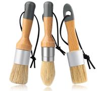 Seor rui tiza pincel de pintura de cera 3pcs pinceles de tiza para muebles para muebles cepillo de cera pequea para pintura de tiza pintura acrlic