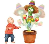 seOSTO Cactus Bailarin, Cactus Bailarin Repite español, Cactus parlanchin, Juguete Cactus de Peluche Que Baila y Repite tu Voz, con Canciones, Dancing Cactus Regalos Adecuados para Niños