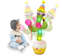 seOSTO Cactus Bailarin, Juguete de Peluche Que Baila y Repite tu Voz, con Canciones, Dancing Doll Que Habla Regalos Adecuados para Niños (Birthday Cactus)
