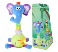 seOSTO Elefante Bailarin, Elefante Bailarina Parlanchin, Peluche Musical Que Baila y Repite tu Voz, con Canciones Volumen Ajustable, Cactus Bailarin Juguetes Bebes Regalos para Niños