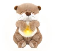 seOSTO Peluche Que Respira con Música y Movimientos Respiratorios, Stitch Que Respira para Bebe Dormir, Regalo Ideal para Bebés Recién Nacidos y Niños (Nutria parda)