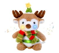 seOSTO Peluche Reno de Navidad, Reno Peluche Navidad 26 cm - Juguete Musical Que Canta y Baila Parlante de Imitación - Regalo para Niños y Niñas