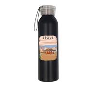 Seoul - Botella de agua aislada de acero inoxidable para vacaciones de recuerdo de Corea del Sur, botella de agua