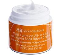 Seoul Ceuticals Korean Skin Care Snail Repair Cream Moisturiser - 97.5% Snail Mucin Extract - All In One Recovery Power For The Most Effective Korean Beauty Routine - 60ml