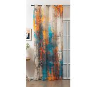 Seoul Collection 2024120 - Cortina con Ojales (245 x 140 cm), diseño de Aspecto de Lino