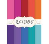 Seoul Street Solid Colors Scrapbook Paper - 50 Pages, 25 Double-Sided Colors - 8.5 x 11 Inch Sheets: Neon Pink, Cyber Blue, K-Pop Magenta, Teal, Urban Grey, and Night Purples for Journals, Cards, Crafts