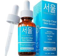 SeoulCeuticals Suero de ácido salicílico para el acné, suero 100% natural para acné y piel limpia las manchas, ideal para pieles propensas al acné o grasa, suero de uso diario para tratamiento del
