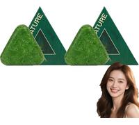 Seoulglow - Jabón para el crecimiento del cabello con hoja de ciprés, barra de champú de hierba Usman, barra de champú natural triángulo, jabón verde Nature Seven, calma y fortalece el cabello para